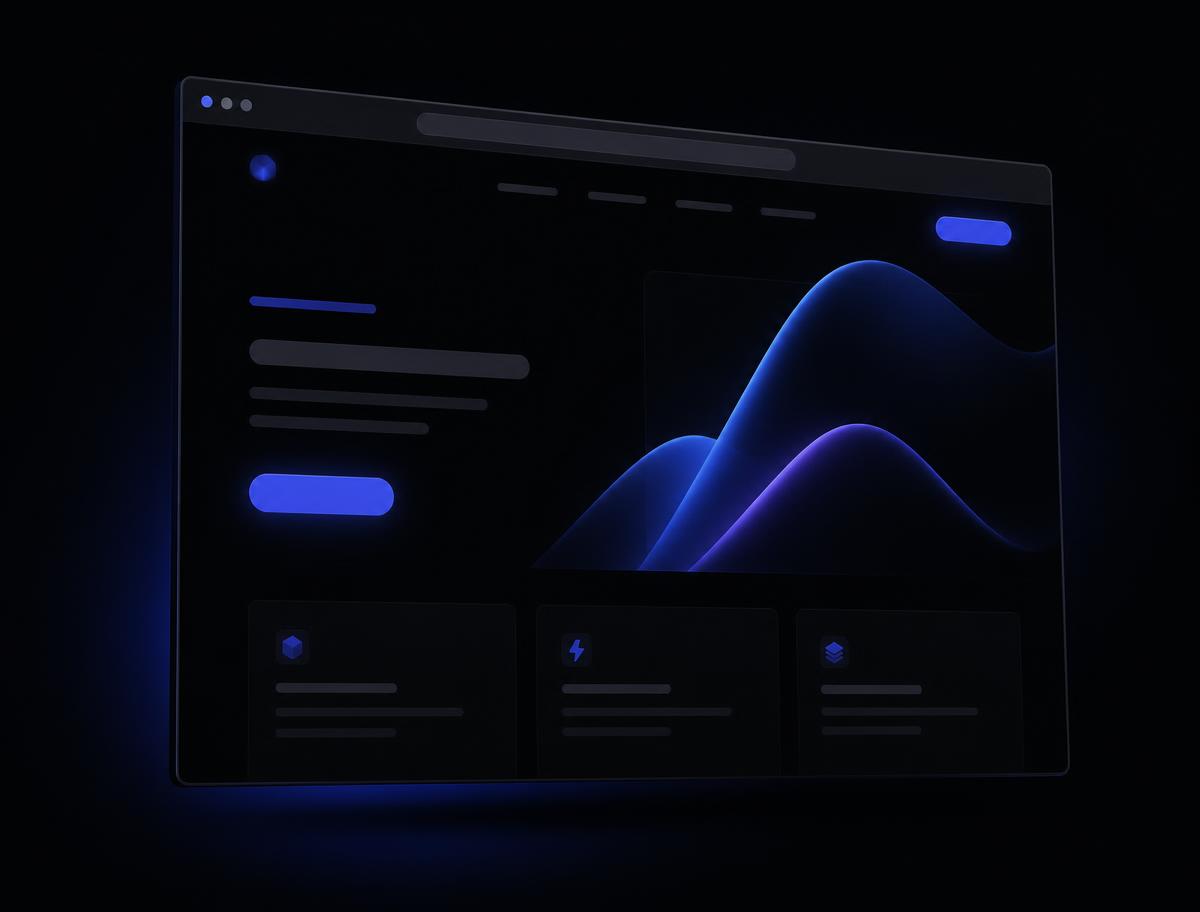 Mockup al unui website modern într-o fereastră de browser